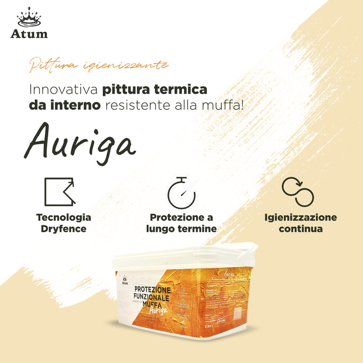 Auriga – Pittura tecnica anticondensa e igienizzante - Lotta integrata alla muffa - Atum