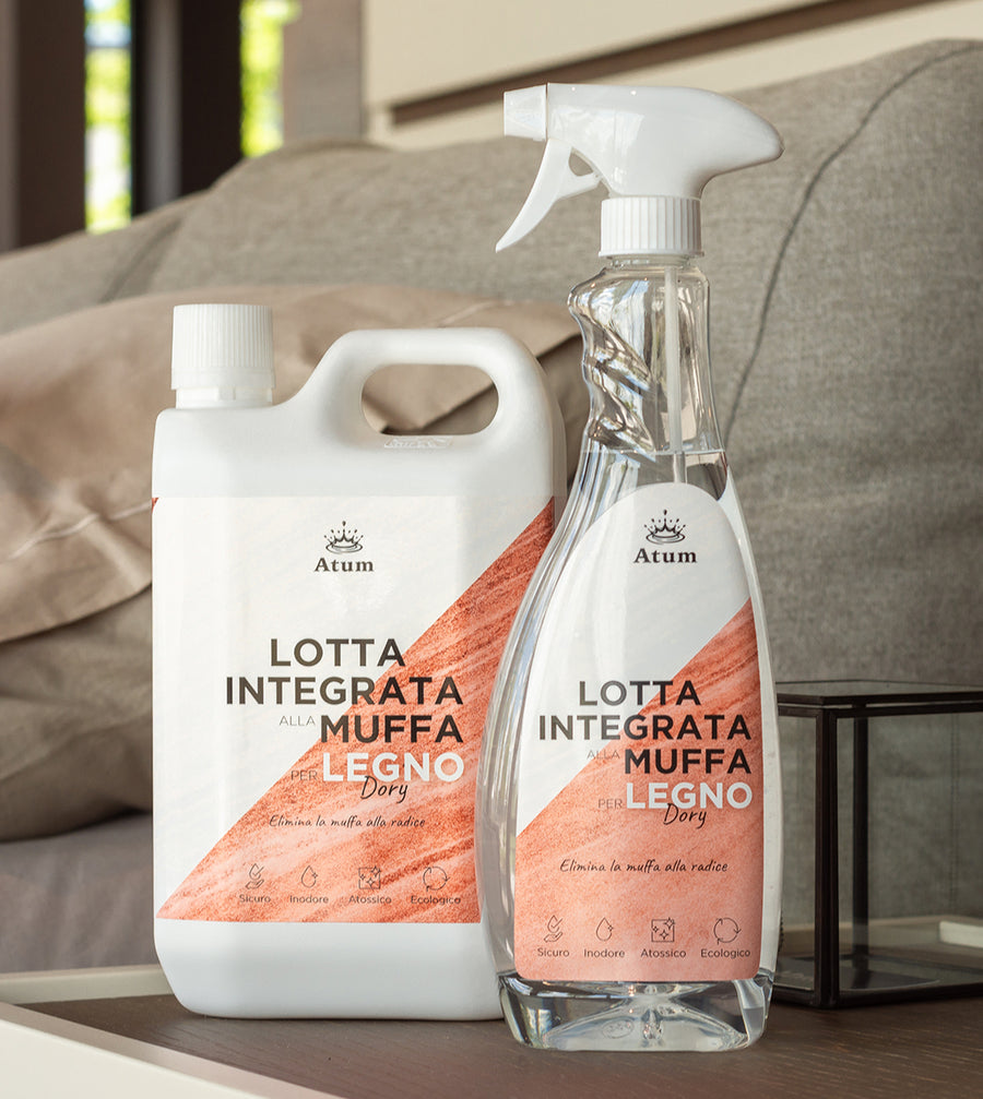 Dory, trattamento antimuffa per armadi, mobili, parquet, travi - Lotta integrata alla muffa - Atum